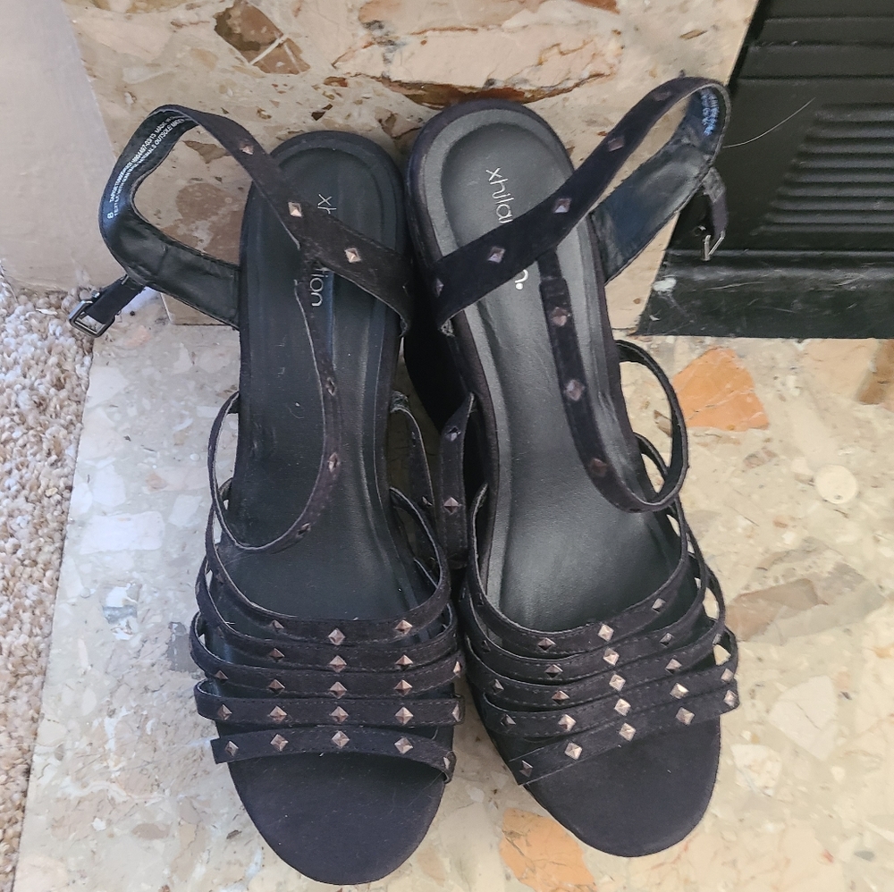 Black Wedge Heels